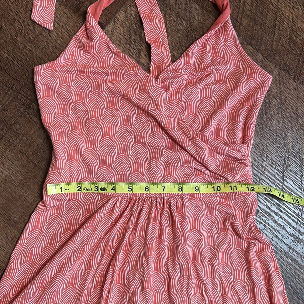 Boden St. Lucia Halter Dress Coral & White size 4, like new! - Picture 6 of 10